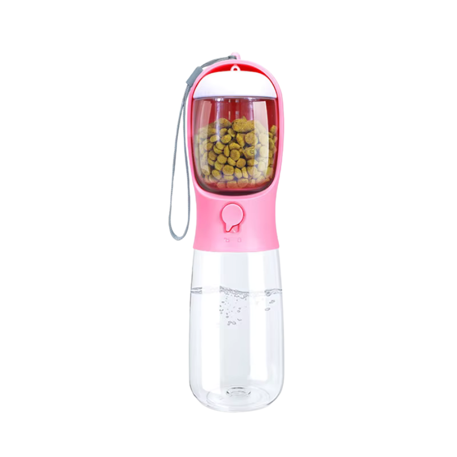 Portable Pet Water Bottle with Food Container