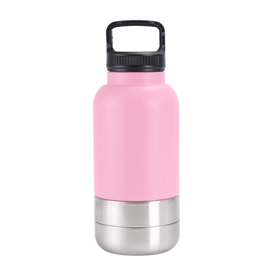Stainless Steel Dog Water Bottle 3-in-1