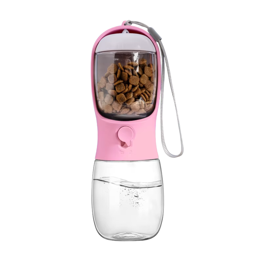 Portable Pet Water Bottle with Food Container